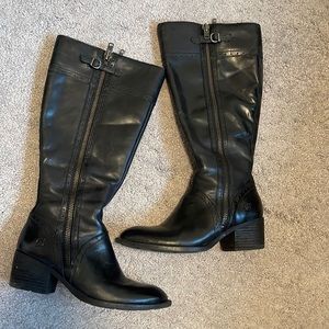 Black Born wide calf boots size 8